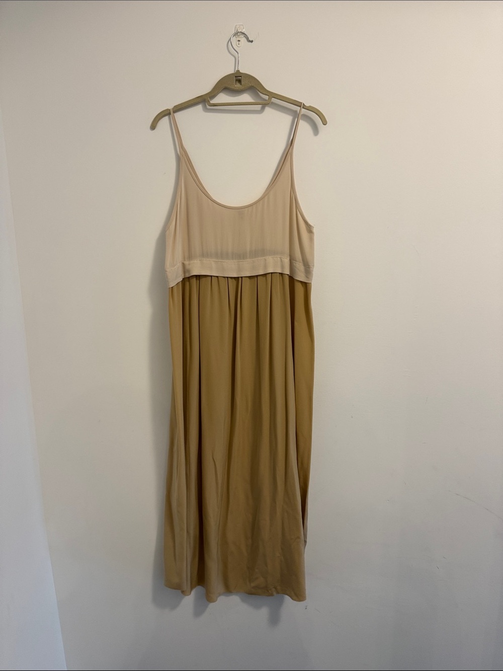 Wilfred Two-Tone Cream and Tan Spaghetti Strap Maxi Dress - Picture 1 of 3